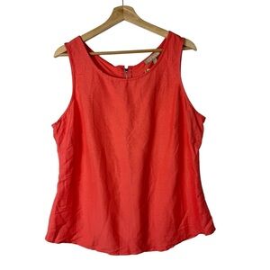 Boutique Appraisal Clothing Coral Lily Linen Sleeveless Top 1X